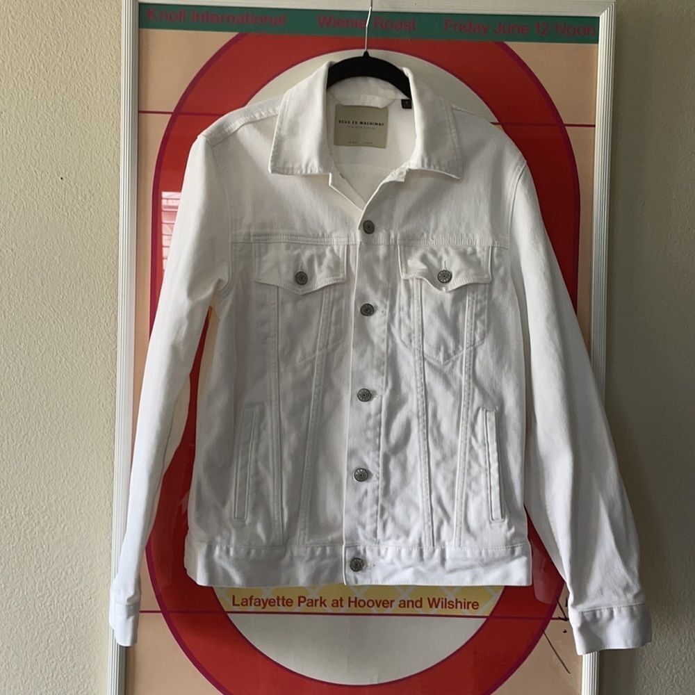 Deus Ex Machina Motorcycles White Trucker Jacket